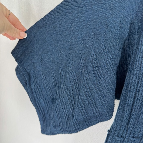 Max Studio Womens Babydoll Milkmaid Midi Dress M Blue Boho Y2K Drawstring Vtg - Picture 4 of 6